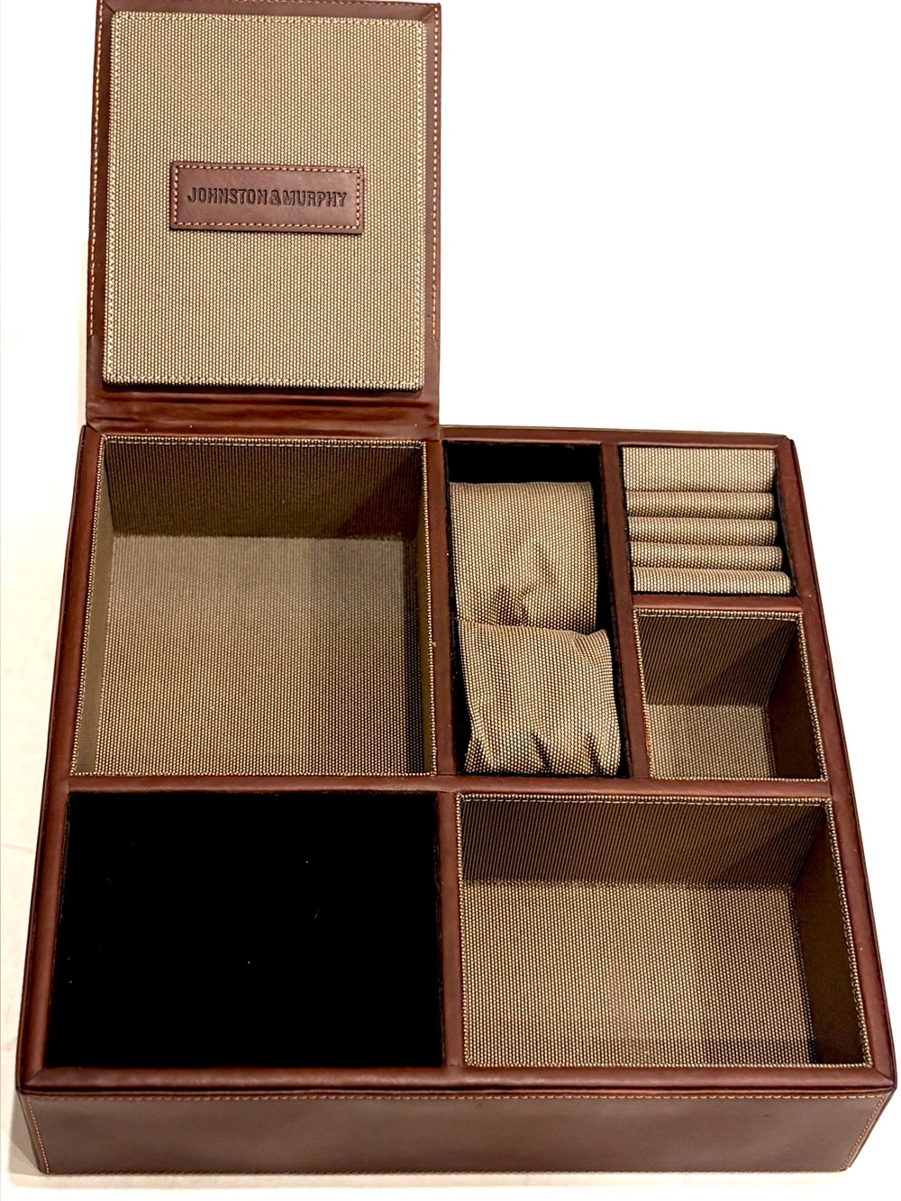 Johnston & Murphy Leather Valet Box